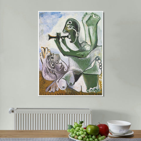 INVIN ART Framed Canvas Giclee Print Art 1967 L'aubade 2 by Pablo Picasso Wall Art Living Room Home Office Decorations