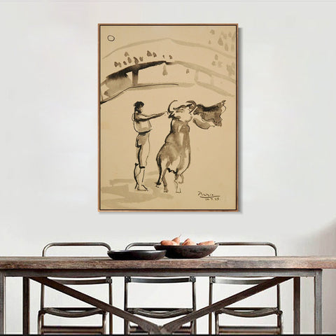 INVIN ART Framed Canvas Giclee Print Art 1959 Le torero by Pablo Picasso Wall Art Living Room Home Office Decorations