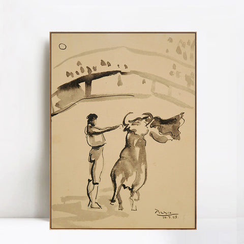 INVIN ART Framed Canvas Giclee Print Art 1959 Le torero by Pablo Picasso Wall Art Living Room Home Office Decorations