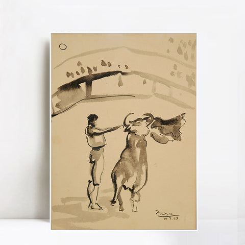 INVIN ART Framed Canvas Giclee Print Art 1959 Le torero by Pablo Picasso Wall Art Living Room Home Office Decorations