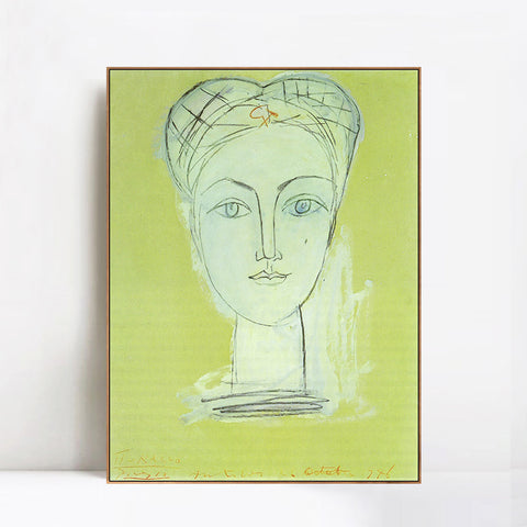 INVIN ART Framed Canvas Giclee Print Art 1946 Portrait de Francoise avec la faucille et le marteau by Pablo Picasso Wall Art Living Room Home Office Decorations