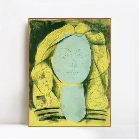 INVIN ART Framed Canvas Giclee Print Art 1946 Portrait de Francoise 3 by Pablo Picasso Wall Art Living Room Home Office Decorations