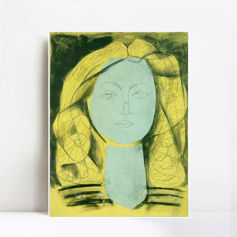 INVIN ART Framed Canvas Giclee Print Art 1946 Portrait de Francoise 3 by Pablo Picasso Wall Art Living Room Home Office Decorations