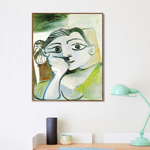 INVIN ART Framed Canvas Giclee Print Art 1962 Buste de femme (Jacqueline) by Pablo Picasso Wall Art Living Room Home Office Decorations