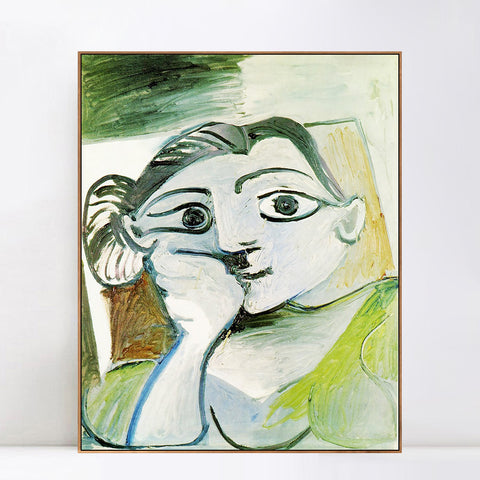 INVIN ART Framed Canvas Giclee Print Art 1962 Buste de femme (Jacqueline) by Pablo Picasso Wall Art Living Room Home Office Decorations