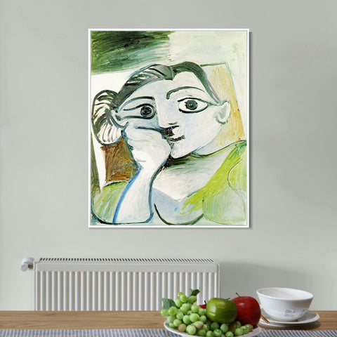 INVIN ART Framed Canvas Giclee Print Art 1962 Buste de femme (Jacqueline) by Pablo Picasso Wall Art Living Room Home Office Decorations
