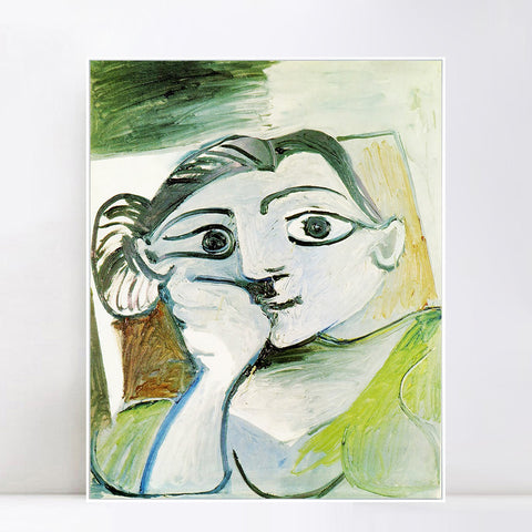 INVIN ART Framed Canvas Giclee Print Art 1962 Buste de femme (Jacqueline) by Pablo Picasso Wall Art Living Room Home Office Decorations