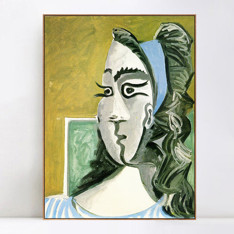 INVIN ART Framed Canvas Giclee Print Art 1962 Tete de femme (Jacqueline) I by Pablo Picasso Wall Art Living Room Home Office Decorations