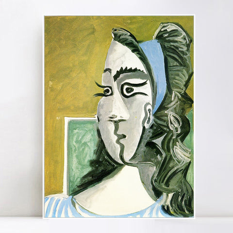 INVIN ART Framed Canvas Giclee Print Art 1962 Tete de femme (Jacqueline) I by Pablo Picasso Wall Art Living Room Home Office Decorations