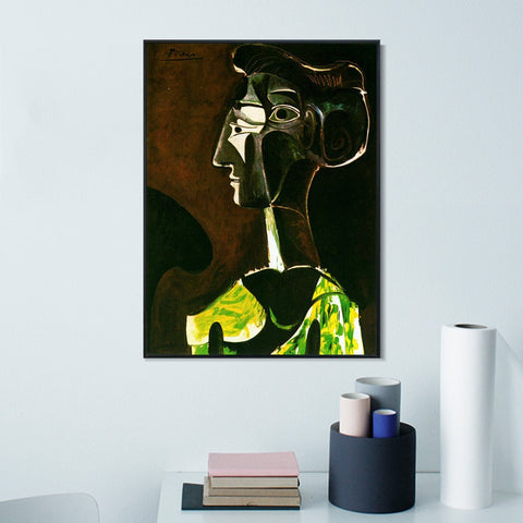 INVIN ART Framed Canvas Giclee Print Art 1963 Grand profil (Jacqueline) by Pablo Picasso Wall Art Living Room Home Office Decorations