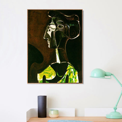INVIN ART Framed Canvas Giclee Print Art 1963 Grand profil (Jacqueline) by Pablo Picasso Wall Art Living Room Home Office Decorations