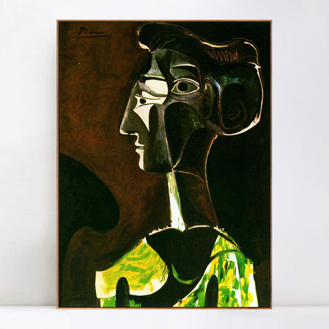 INVIN ART Framed Canvas Giclee Print Art 1963 Grand profil (Jacqueline) by Pablo Picasso Wall Art Living Room Home Office Decorations