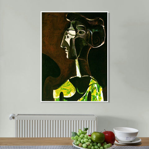 INVIN ART Framed Canvas Giclee Print Art 1963 Grand profil (Jacqueline) by Pablo Picasso Wall Art Living Room Home Office Decorations