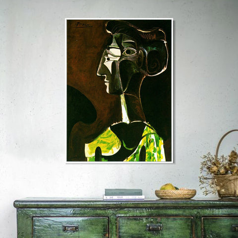 INVIN ART Framed Canvas Giclee Print Art 1963 Grand profil (Jacqueline) by Pablo Picasso Wall Art Living Room Home Office Decorations