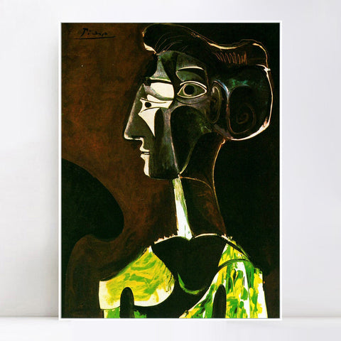 INVIN ART Framed Canvas Giclee Print Art 1963 Grand profil (Jacqueline) by Pablo Picasso Wall Art Living Room Home Office Decorations