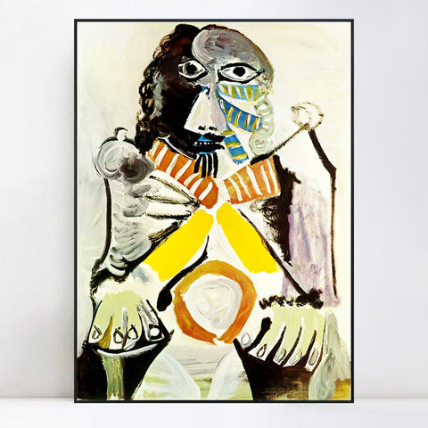 INVIN ART Framed Canvas Giclee Print Art 1969 Homme assis dans un fauteuil by Pablo Picasso Wall Art Living Room Home Office Decorations