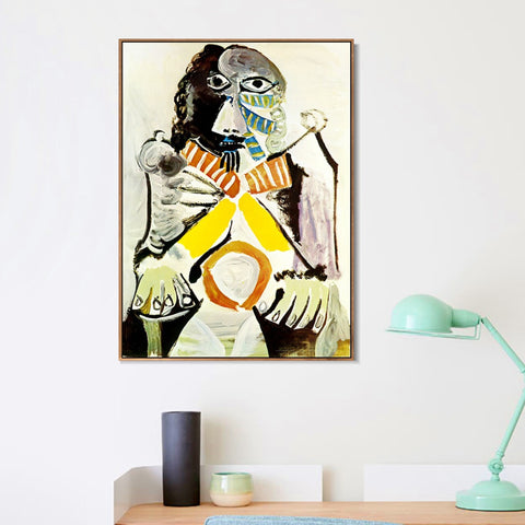 INVIN ART Framed Canvas Giclee Print Art 1969 Homme assis dans un fauteuil by Pablo Picasso Wall Art Living Room Home Office Decorations
