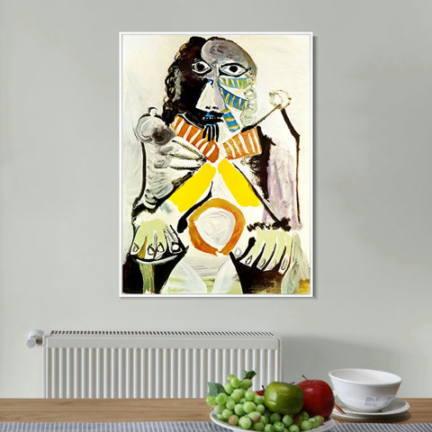 INVIN ART Framed Canvas Giclee Print Art 1969 Homme assis dans un fauteuil by Pablo Picasso Wall Art Living Room Home Office Decorations