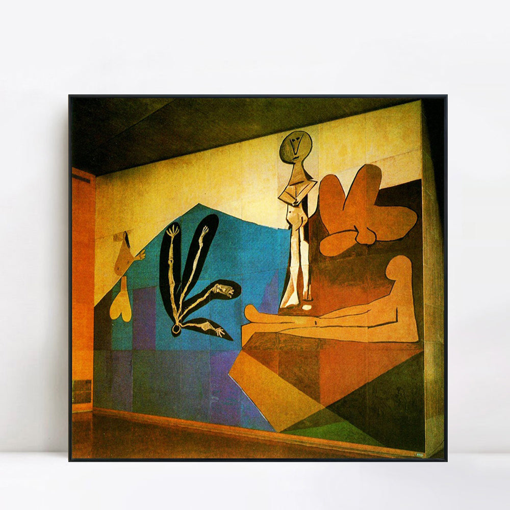 INVIN ART Framed Canvas Giclee Print Art 1958 La grande peinture de l'UNESCO - La chute d'Icare by Pablo Picasso Wall Art Living Room Home Office Decorations