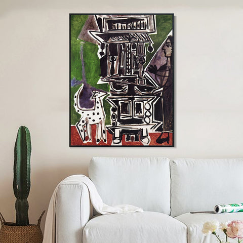 INVIN ART Framed Canvas Giclee Print Art 1959 La salle _manger de Vauvenargues by Pablo Picasso Wall Art Living Room Home Office Decorations