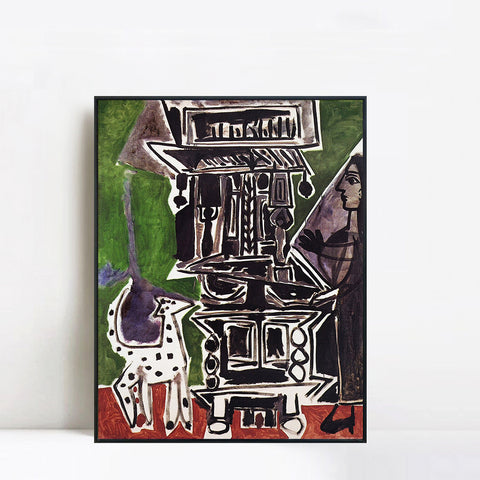 INVIN ART Framed Canvas Giclee Print Art 1959 La salle _manger de Vauvenargues by Pablo Picasso Wall Art Living Room Home Office Decorations