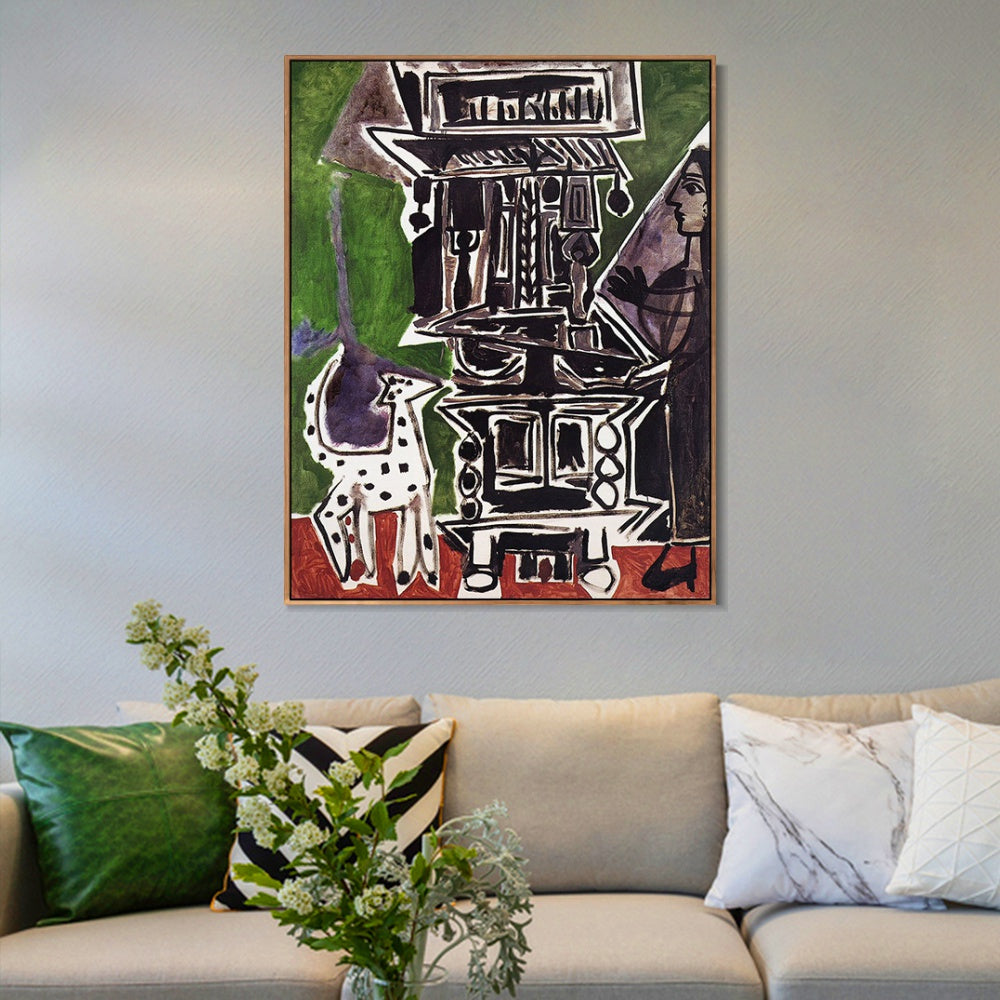 INVIN ART Framed Canvas Giclee Print Art 1959 La salle _manger de Vauvenargues by Pablo Picasso Wall Art Living Room Home Office Decorations