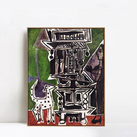 INVIN ART Framed Canvas Giclee Print Art 1959 La salle _manger de Vauvenargues by Pablo Picasso Wall Art Living Room Home Office Decorations
