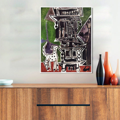 INVIN ART Framed Canvas Giclee Print Art 1959 La salle _manger de Vauvenargues by Pablo Picasso Wall Art Living Room Home Office Decorations