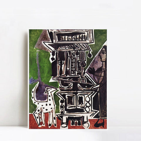 INVIN ART Framed Canvas Giclee Print Art 1959 La salle _manger de Vauvenargues by Pablo Picasso Wall Art Living Room Home Office Decorations