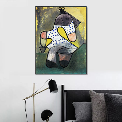 INVIN ART Framed Canvas Giclee Print Art 1947 Jeune enfant au seau by Pablo Picasso Wall Art Living Room Home Office Decorations