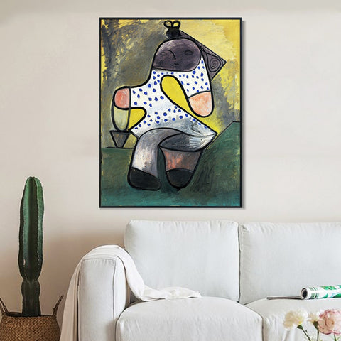 INVIN ART Framed Canvas Giclee Print Art 1947 Jeune enfant au seau by Pablo Picasso Wall Art Living Room Home Office Decorations