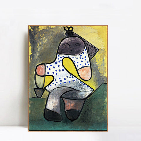 INVIN ART Framed Canvas Giclee Print Art 1947 Jeune enfant au seau by Pablo Picasso Wall Art Living Room Home Office Decorations