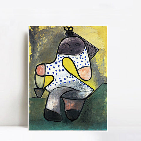 INVIN ART Framed Canvas Giclee Print Art 1947 Jeune enfant au seau by Pablo Picasso Wall Art Living Room Home Office Decorations