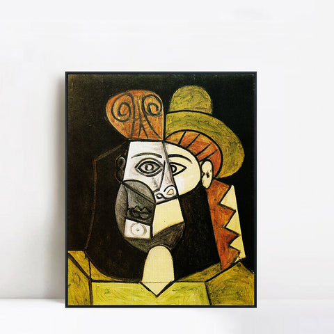 INVIN ART Framed Canvas Giclee Print Art 1947 Tete de femme by Pablo Picasso Wall Art Living Room Home Office Decorations