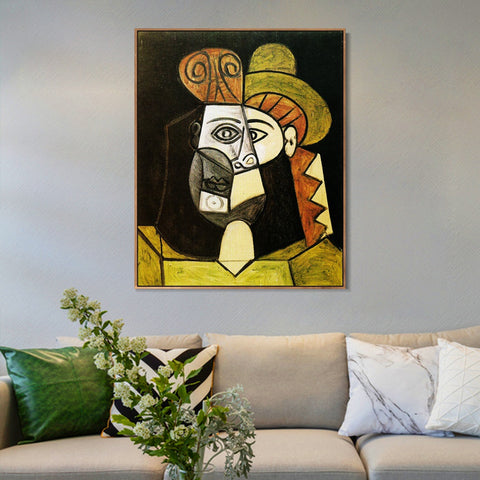 INVIN ART Framed Canvas Giclee Print Art 1947 Tete de femme by Pablo Picasso Wall Art Living Room Home Office Decorations