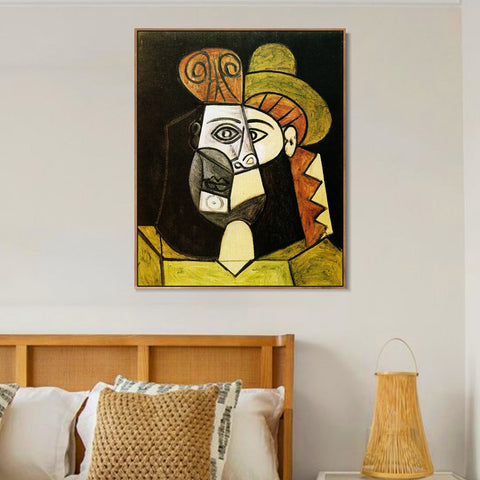 INVIN ART Framed Canvas Giclee Print Art 1947 Tete de femme by Pablo Picasso Wall Art Living Room Home Office Decorations