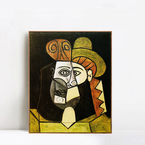 INVIN ART Framed Canvas Giclee Print Art 1947 Tete de femme by Pablo Picasso Wall Art Living Room Home Office Decorations