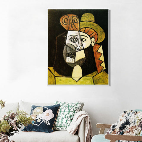 INVIN ART Framed Canvas Giclee Print Art 1947 Tete de femme by Pablo Picasso Wall Art Living Room Home Office Decorations