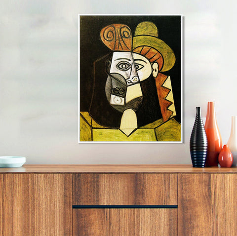 INVIN ART Framed Canvas Giclee Print Art 1947 Tete de femme by Pablo Picasso Wall Art Living Room Home Office Decorations