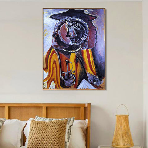 INVIN ART Framed Canvas Giclee Print Art Homme ?? l????p??e, 1969 by Pablo Picasso Wall Art Living Room Home Office Decorations