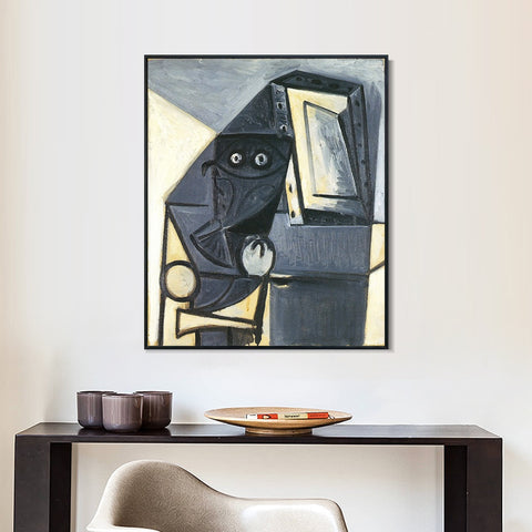 INVIN ART Framed Canvas Giclee Print Art 1947 Hibou sur une chaise 2 by Pablo Picasso Wall Art Living Room Home Office Decorations