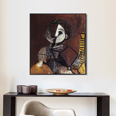 INVIN ART Framed Canvas Giclee Print Art 1950 Claude en brun et blanc by Pablo Picasso Wall Art Living Room Home Office Decorations