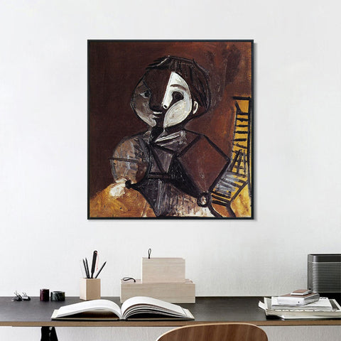 INVIN ART Framed Canvas Giclee Print Art 1950 Claude en brun et blanc by Pablo Picasso Wall Art Living Room Home Office Decorations