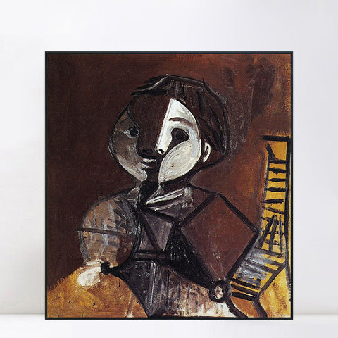 INVIN ART Framed Canvas Giclee Print Art 1950 Claude en brun et blanc by Pablo Picasso Wall Art Living Room Home Office Decorations