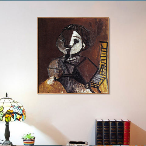 INVIN ART Framed Canvas Giclee Print Art 1950 Claude en brun et blanc by Pablo Picasso Wall Art Living Room Home Office Decorations