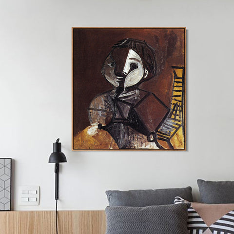 INVIN ART Framed Canvas Giclee Print Art 1950 Claude en brun et blanc by Pablo Picasso Wall Art Living Room Home Office Decorations