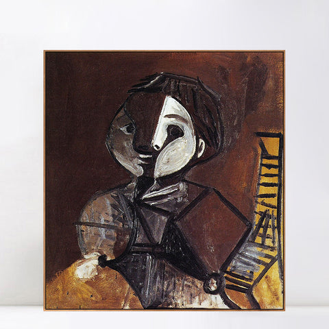 INVIN ART Framed Canvas Giclee Print Art 1950 Claude en brun et blanc by Pablo Picasso Wall Art Living Room Home Office Decorations