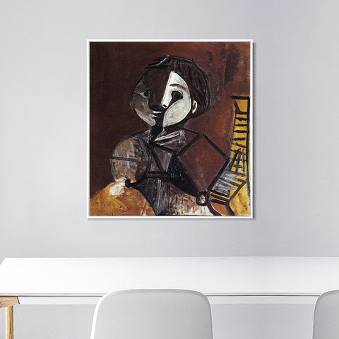 INVIN ART Framed Canvas Giclee Print Art 1950 Claude en brun et blanc by Pablo Picasso Wall Art Living Room Home Office Decorations