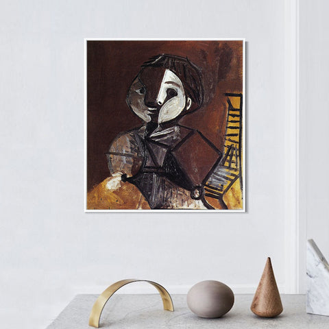 INVIN ART Framed Canvas Giclee Print Art 1950 Claude en brun et blanc by Pablo Picasso Wall Art Living Room Home Office Decorations