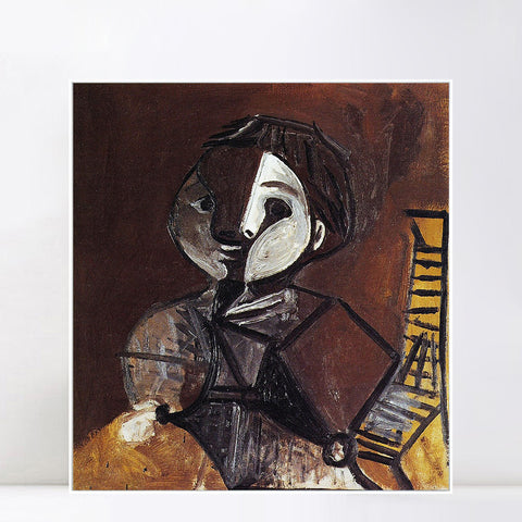 INVIN ART Framed Canvas Giclee Print Art 1950 Claude en brun et blanc by Pablo Picasso Wall Art Living Room Home Office Decorations